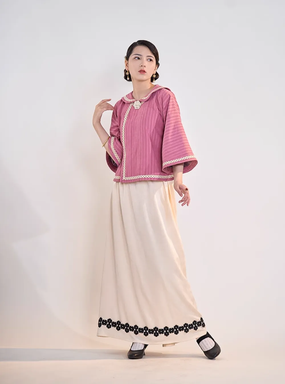 Shengxing Nügao 圣星女高 1920s Restoration School Uniform Top & Skirt Set