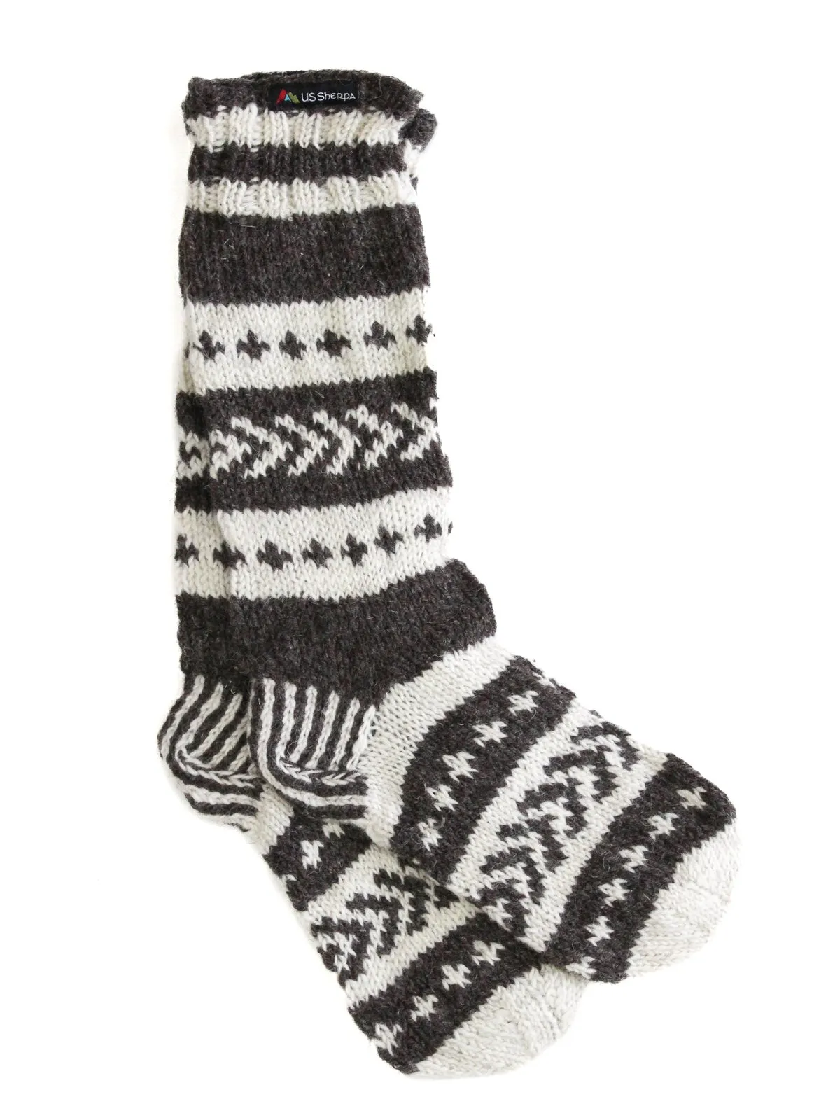 Sherpa Socks | brown/white