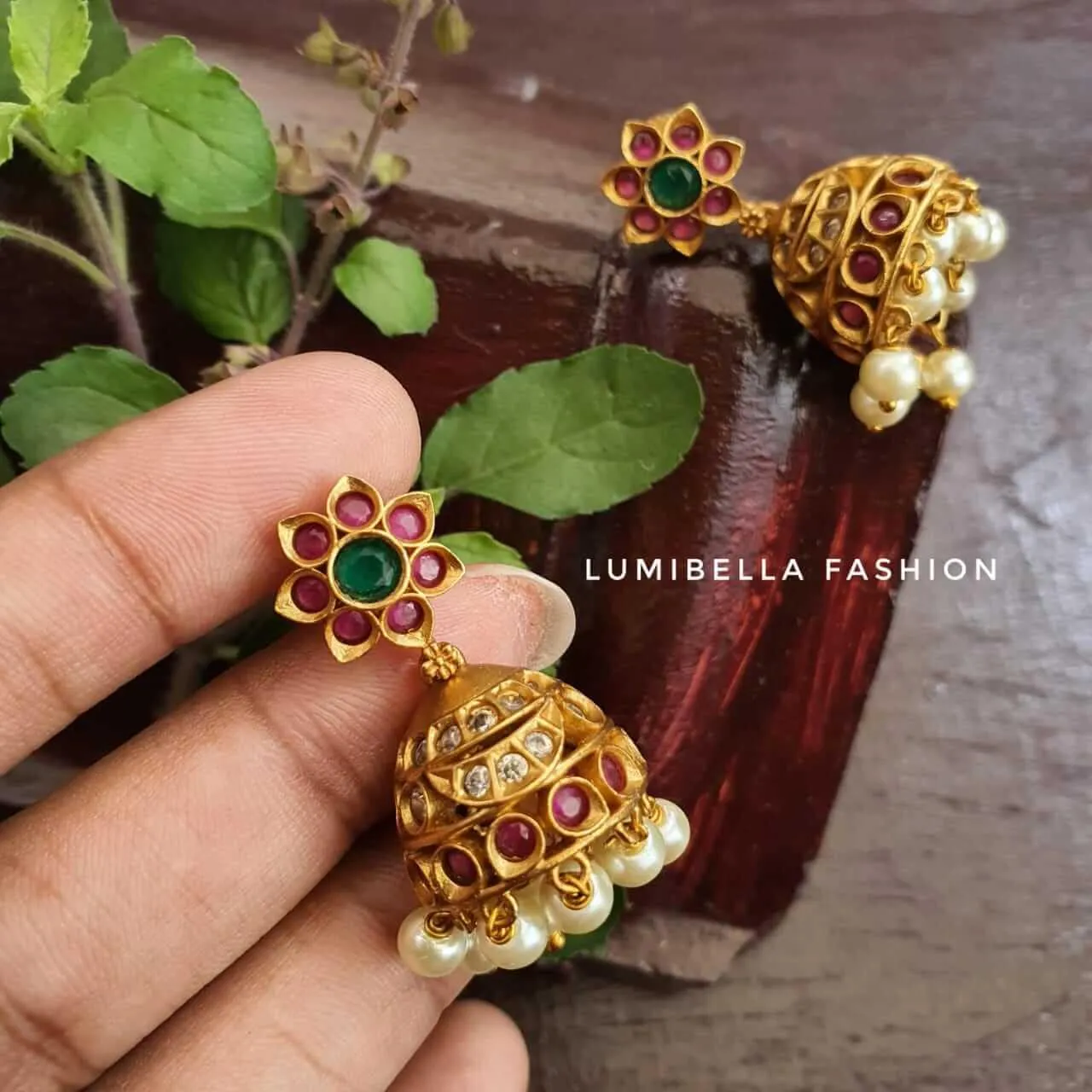 Small Matte Gold Jhumka Design Online