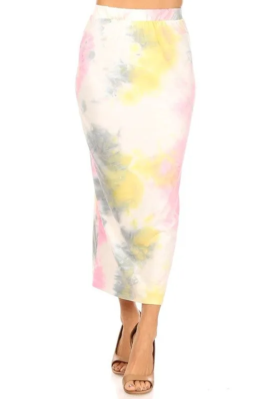 Solid Color Midi Pencil Skirt with Back Slit (5 colors)