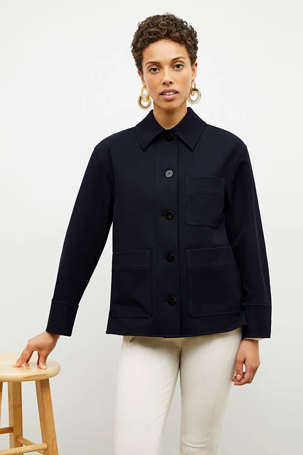 Steffi Jacket - Eco Better Than Denim with Sherpa :: Ink