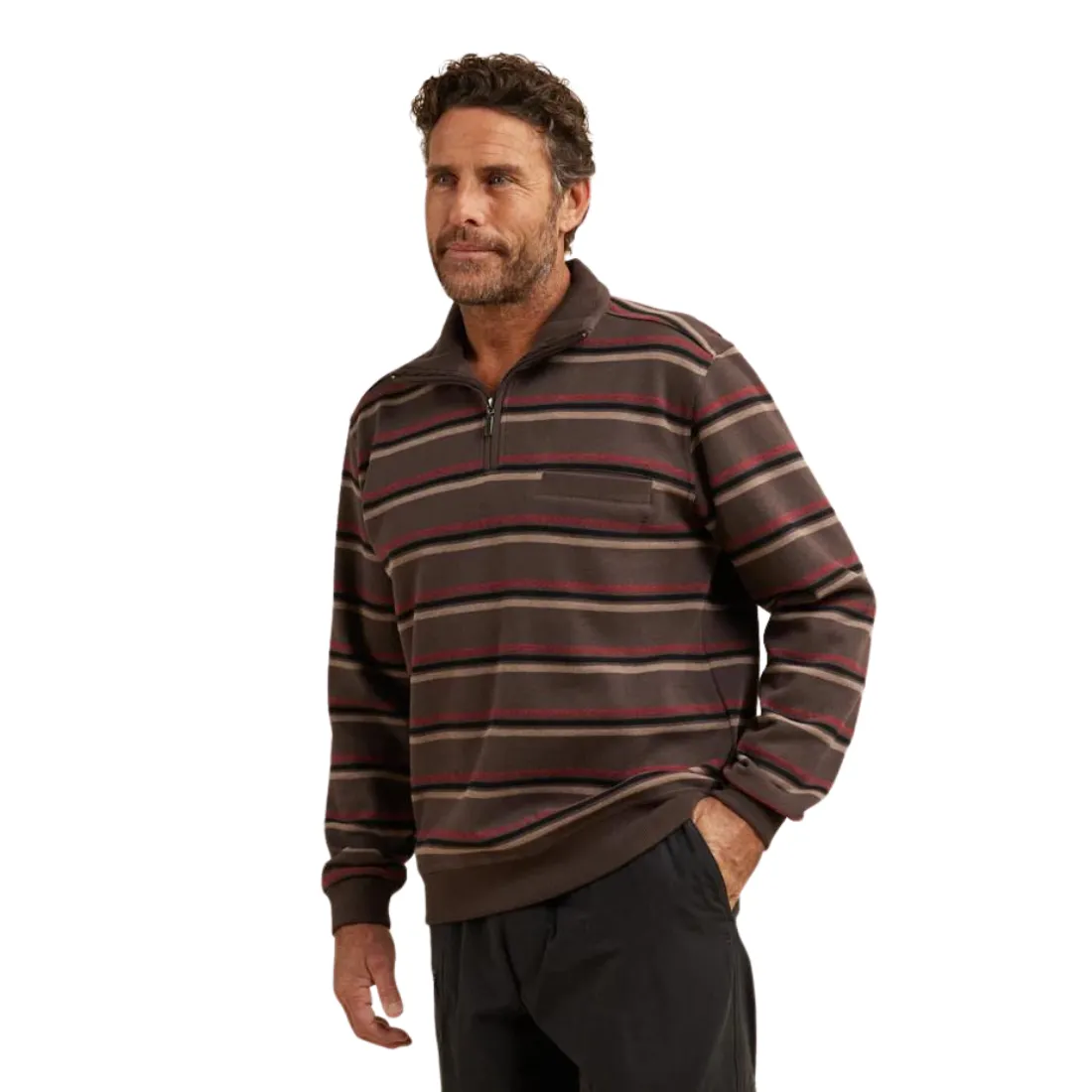 Sweater Modern French Rib Half Zip