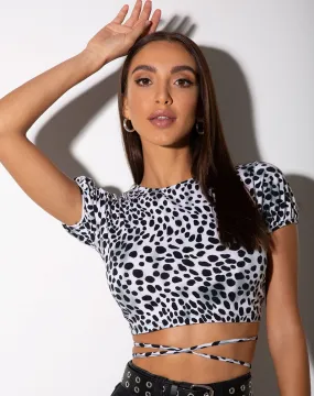 Tasya Top in Dalmatian Black and White