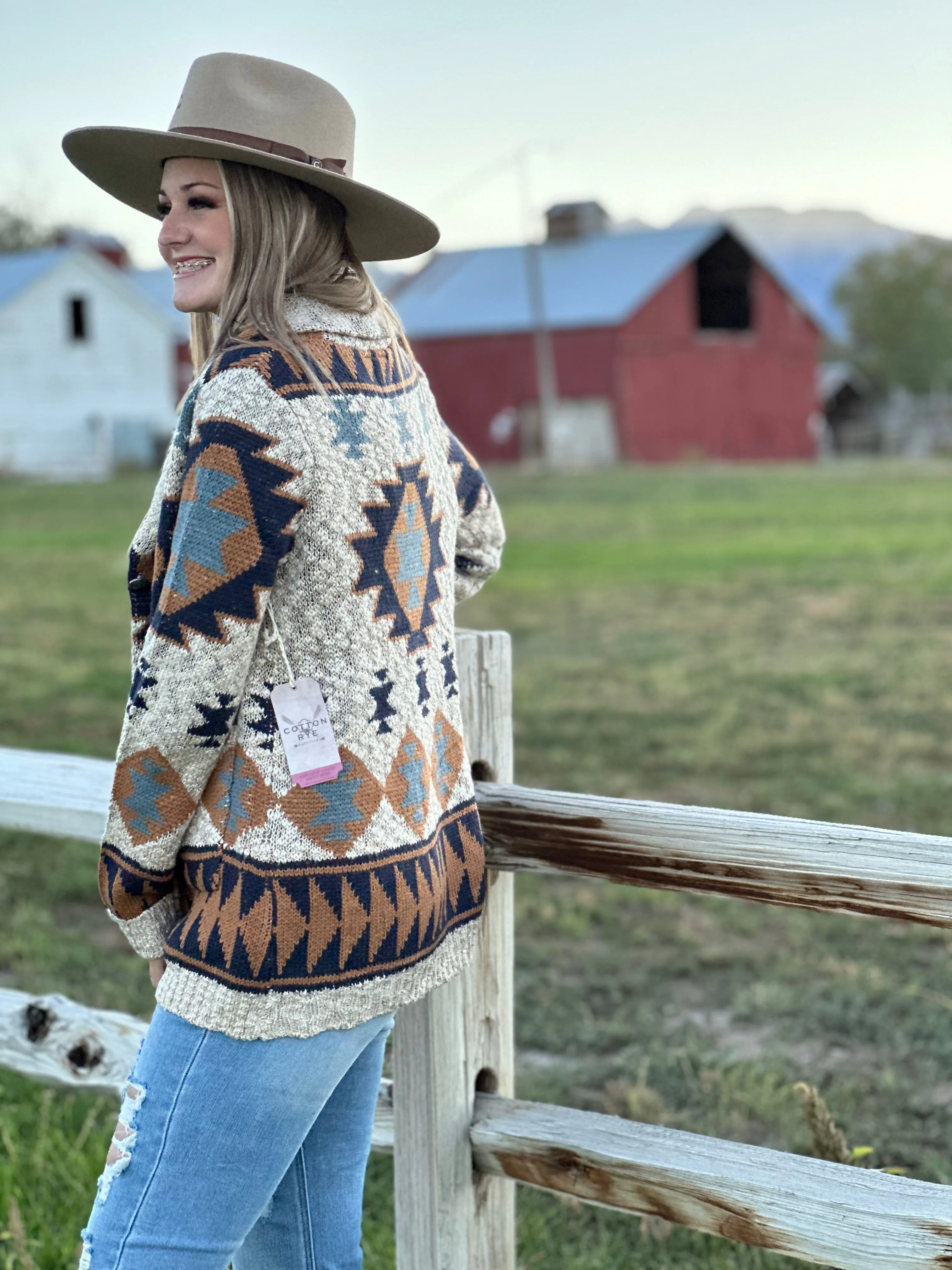 The Cimmaron Trail Tribal Cardigan