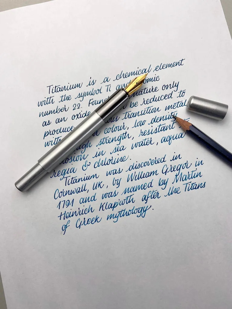 The Good Blue L130 Fountain Pen - Titanium Special Edition