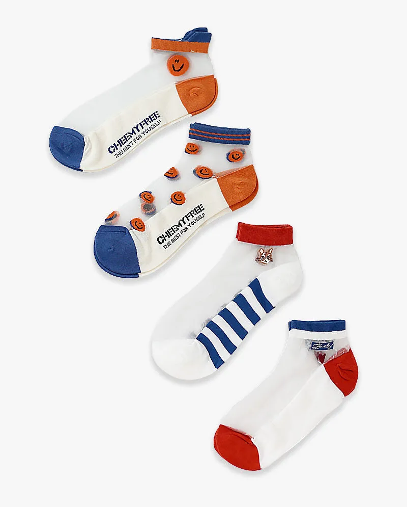 The Hat Depot - See-through Cute Socks 4 pcs