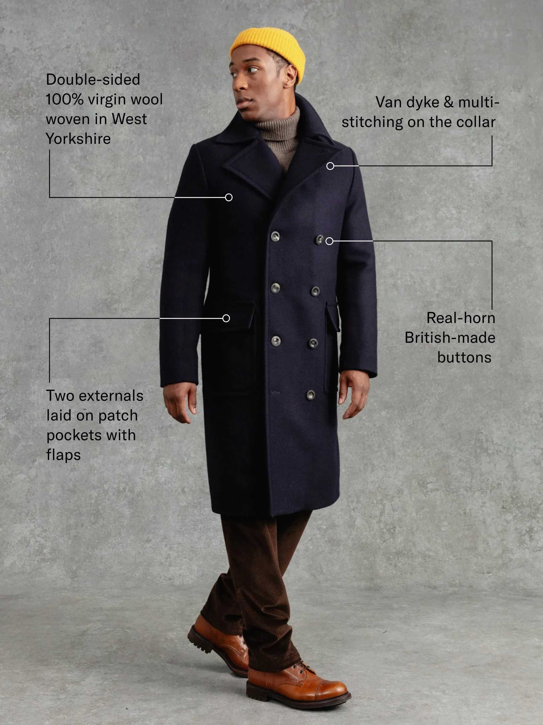 The Lowry Great Coat - Ink