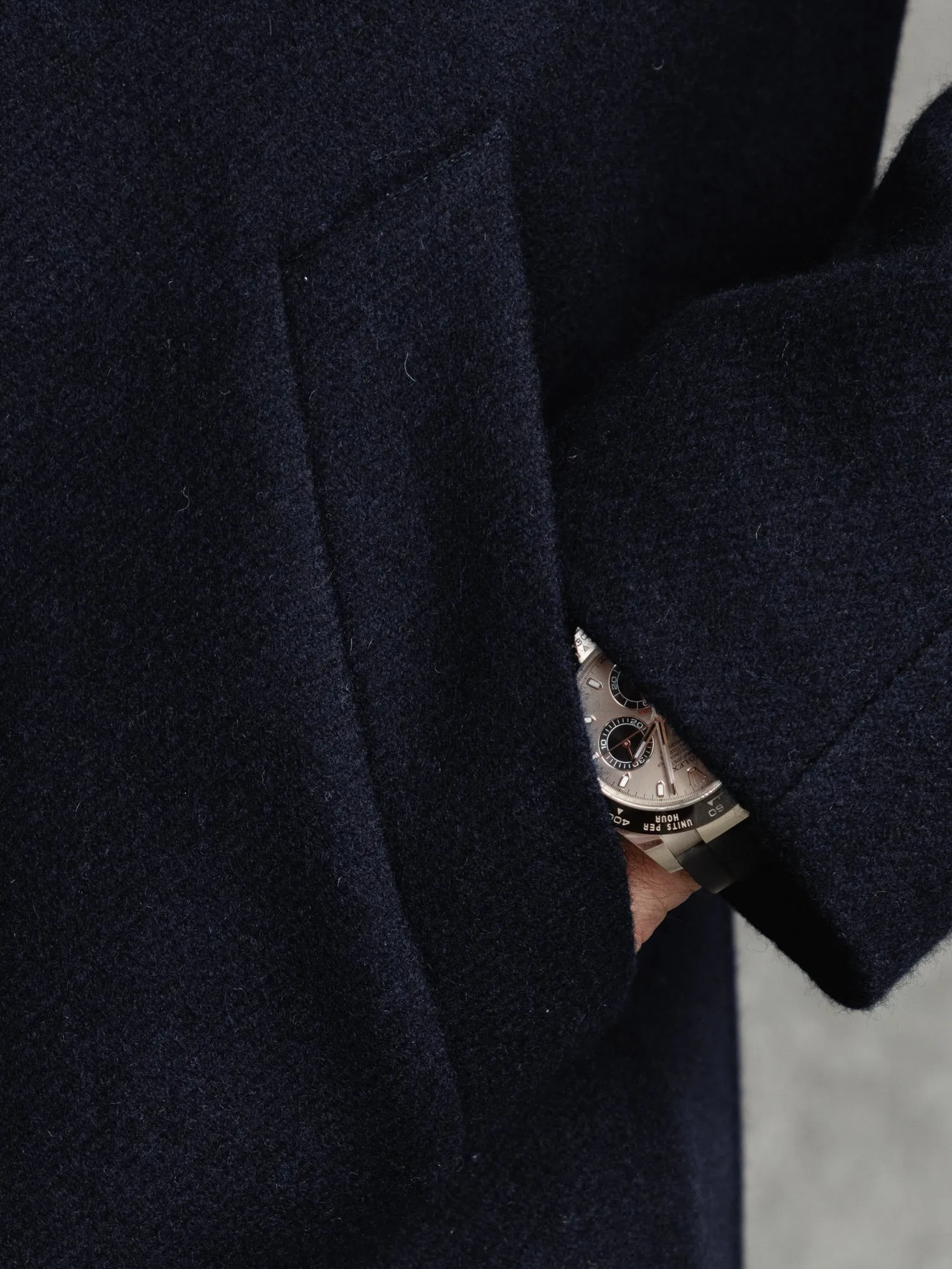 The Woollen Crew Coat - Navy