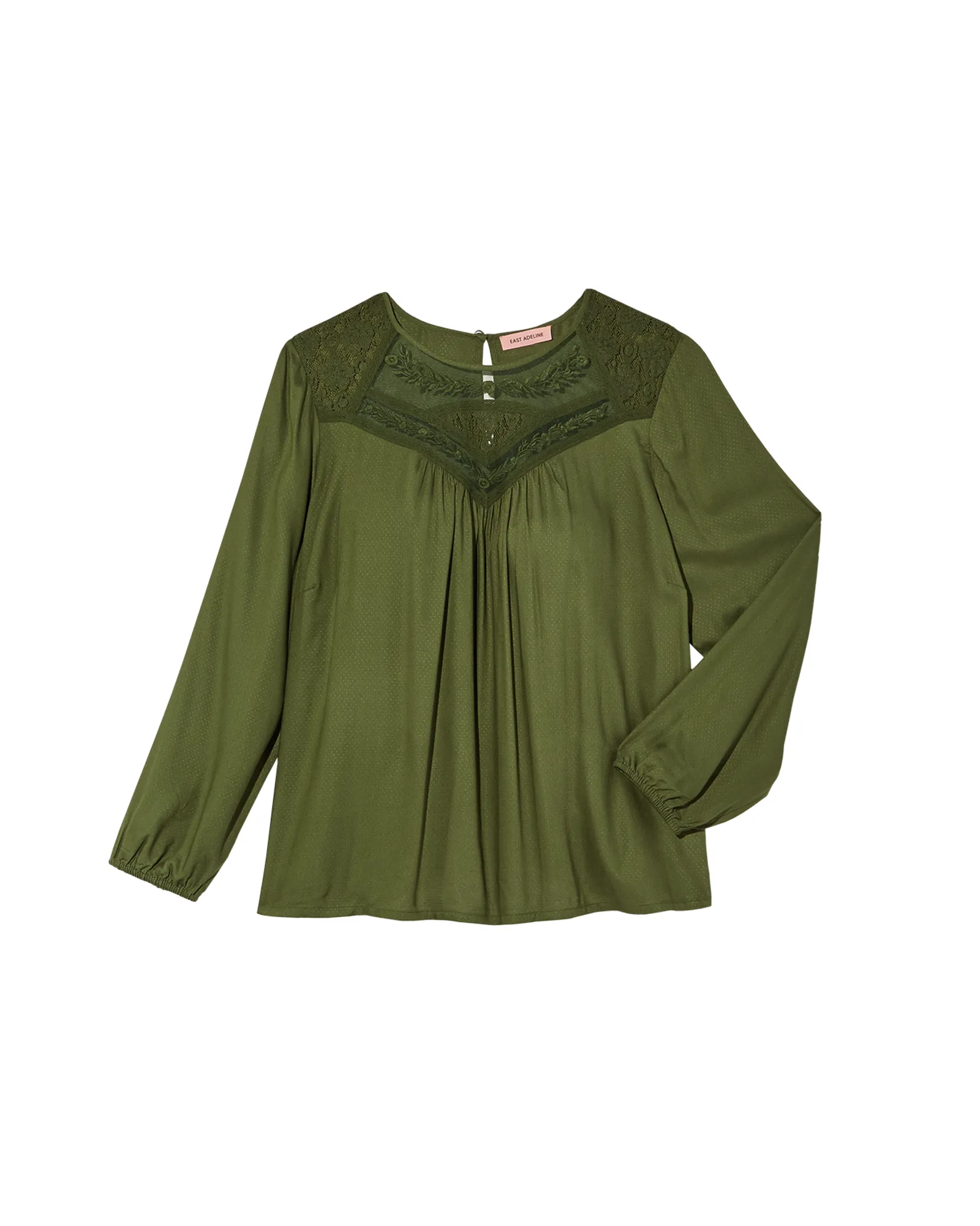 Thea Long Sleeve Textured Blouse | Forest Green