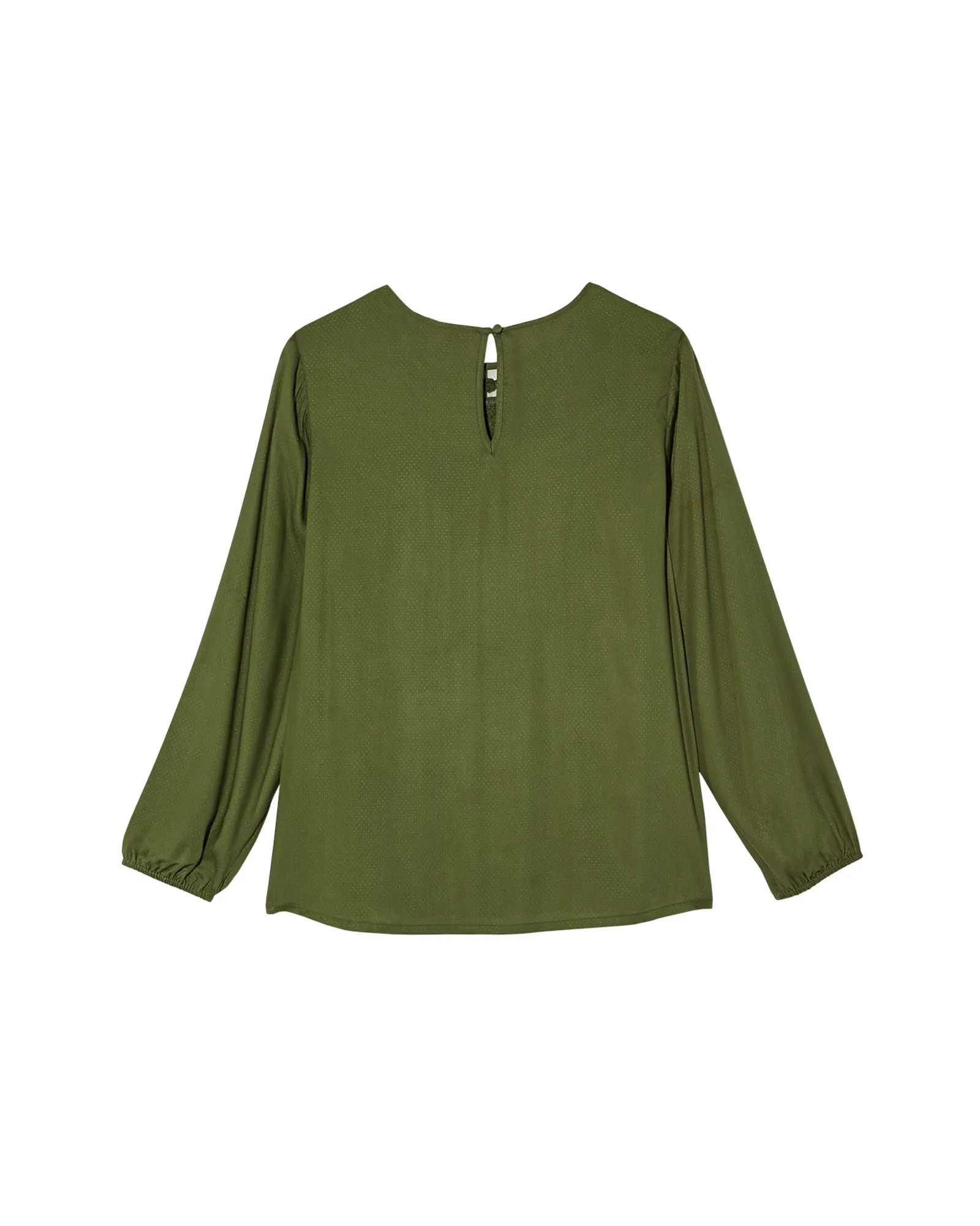 Thea Long Sleeve Textured Blouse | Forest Green