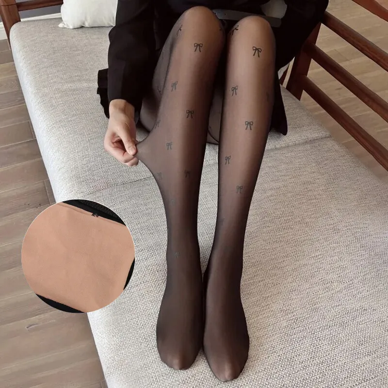 Thermal Stocking Women Translucent Soft Fleece Winter Warm Comfortable 3D Legging