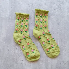 Tiepology Tulip Flower Casual Socks