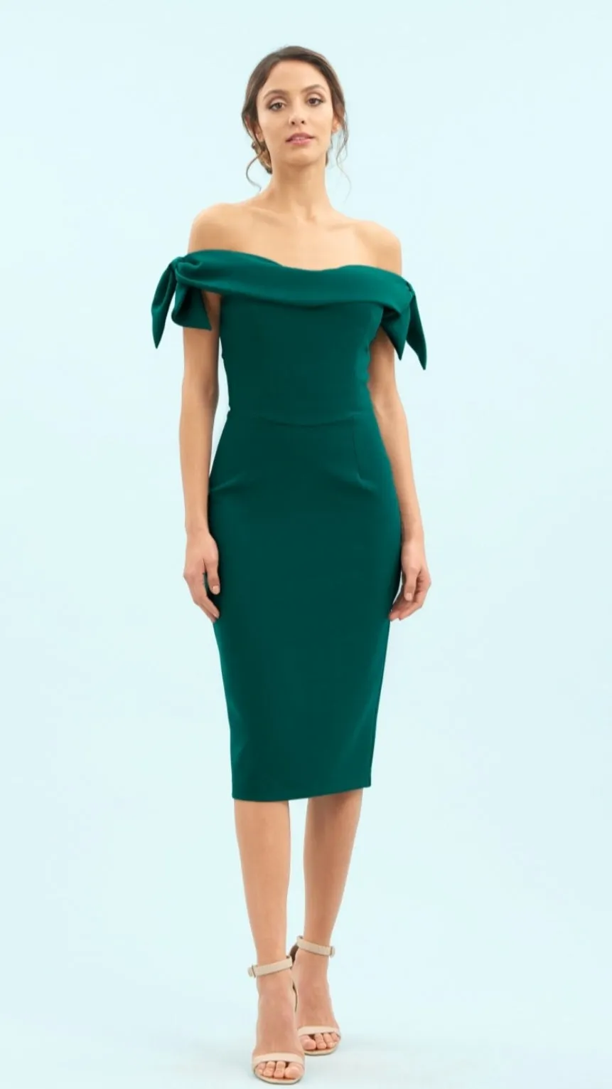 Tilly Pencil Dress (Forrest Green)