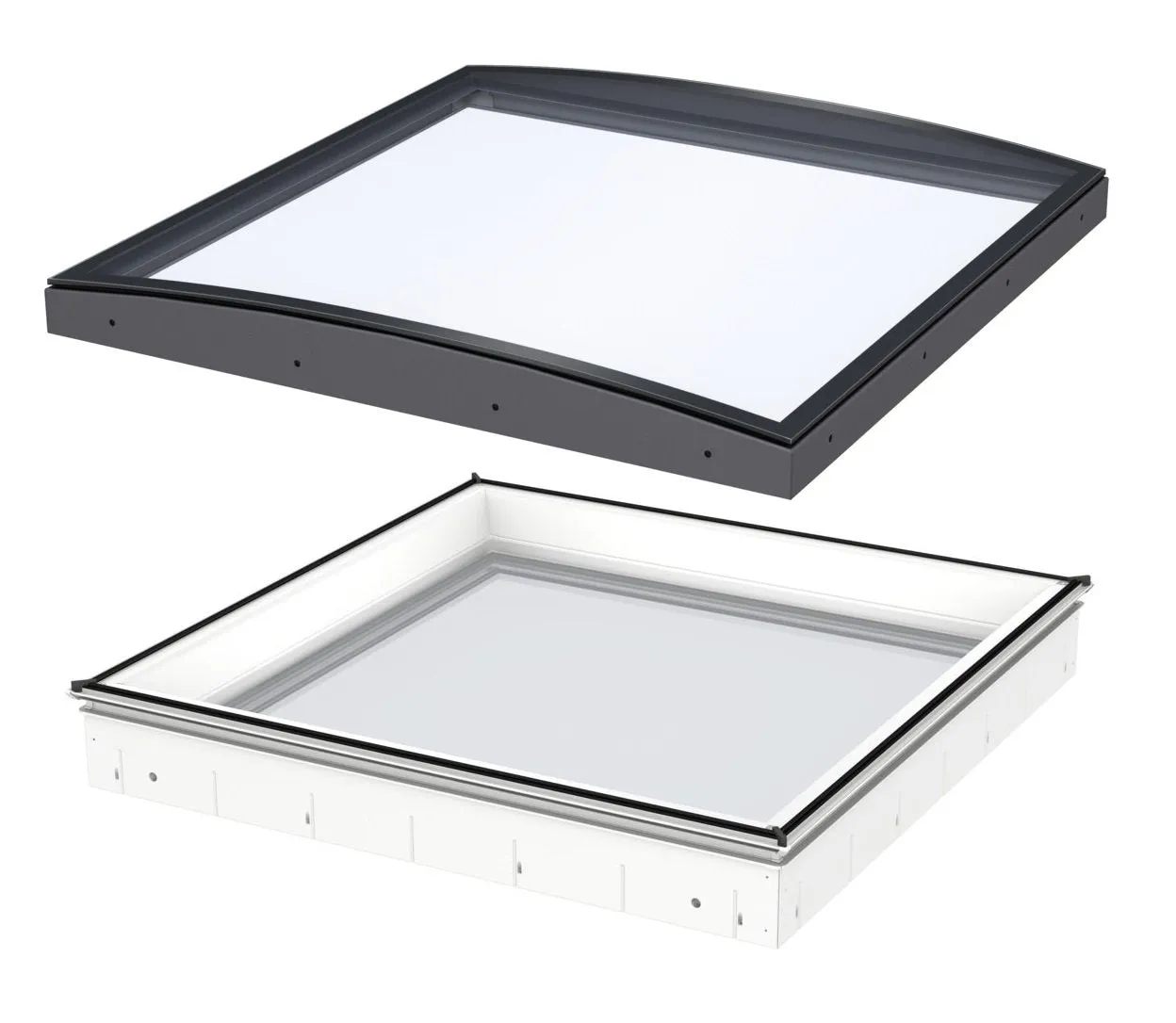 VELUX CVU 150080 1093 INTEGRA® SOLAR Curved Glass Rooflight Package 150 x 80 cm (Including CVU Triple Glazed Base & ISU Curved Glass Top Cover)