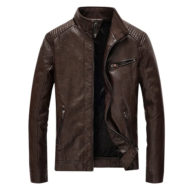 Venturous Men's Leather Slim Jacket