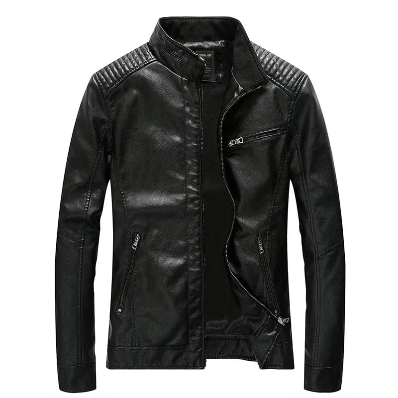 Venturous Men's Leather Slim Jacket