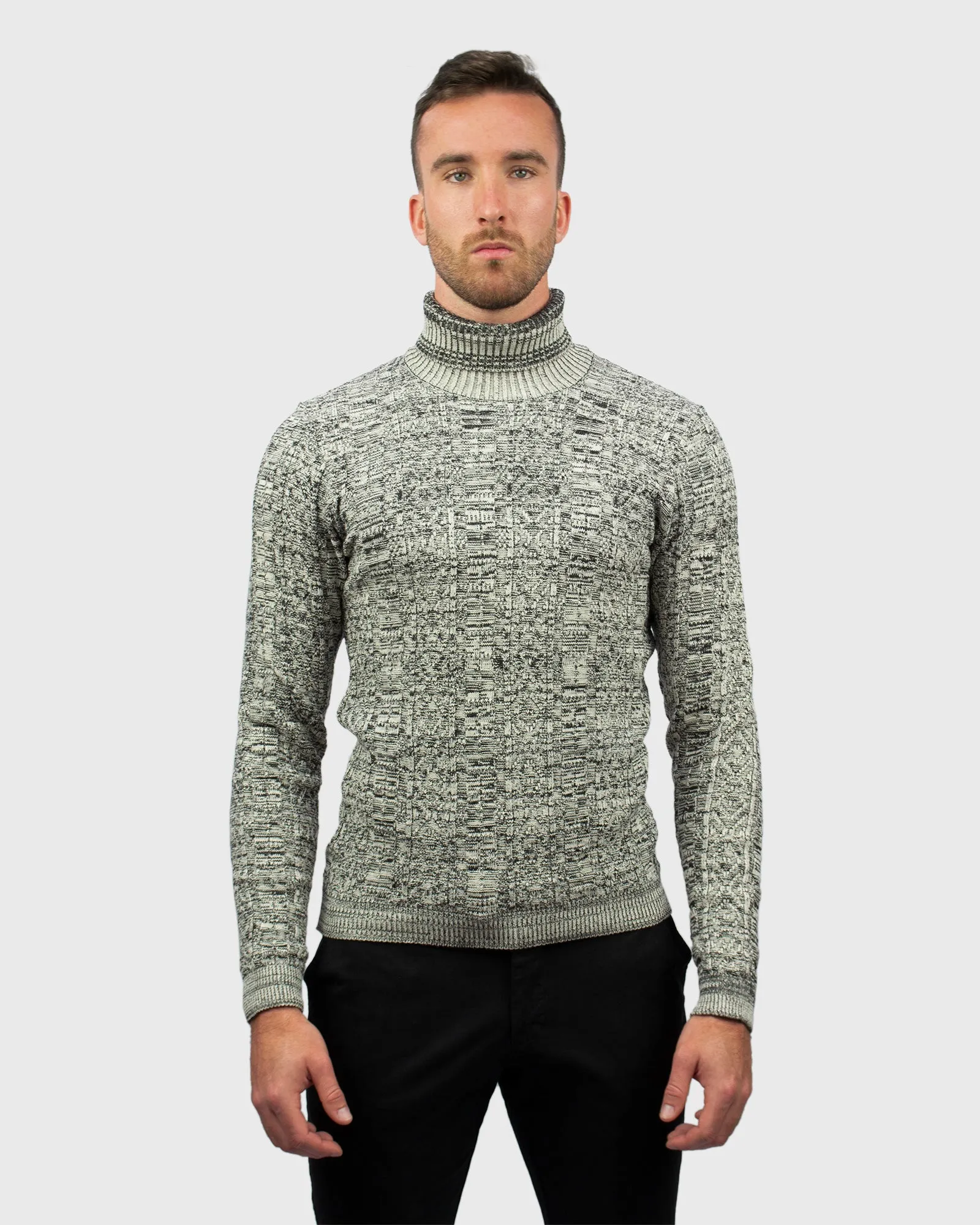 VINCENT & FRANKS W20200 SALT & PEPPER ROLL NECK / POLO NECK