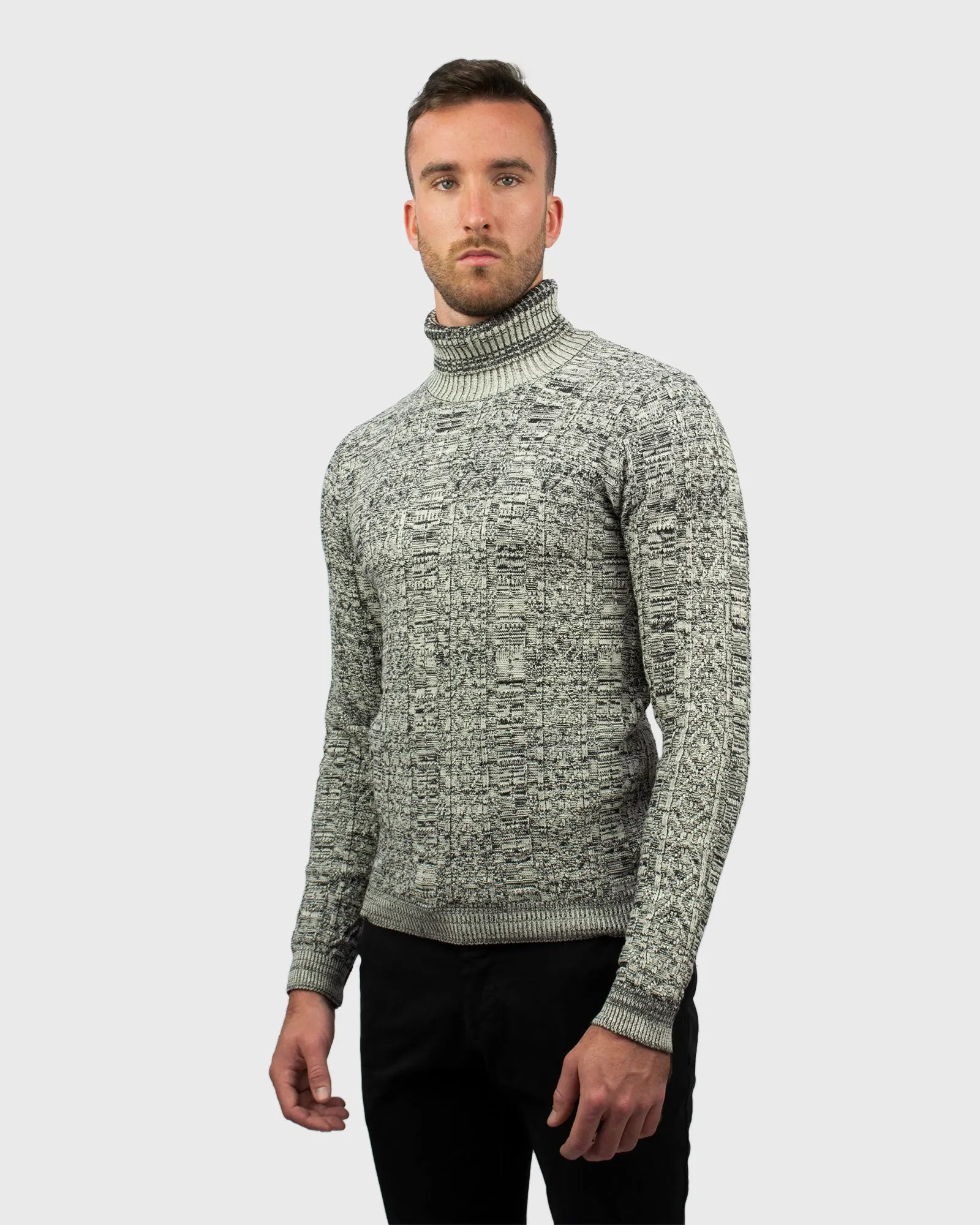 VINCENT & FRANKS W20200 SALT & PEPPER ROLL NECK / POLO NECK