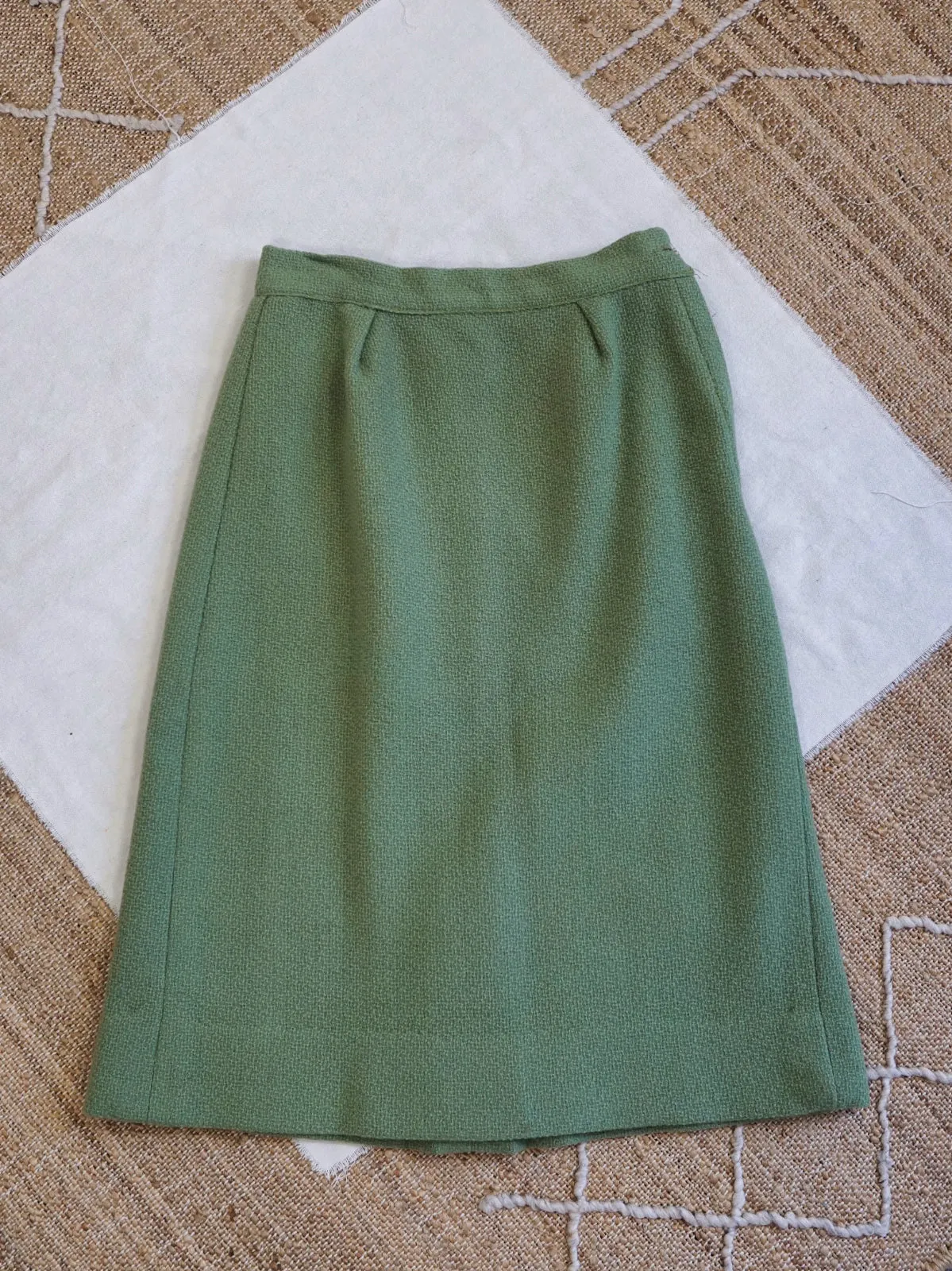 Vintage Sage Green Pencil Skirt