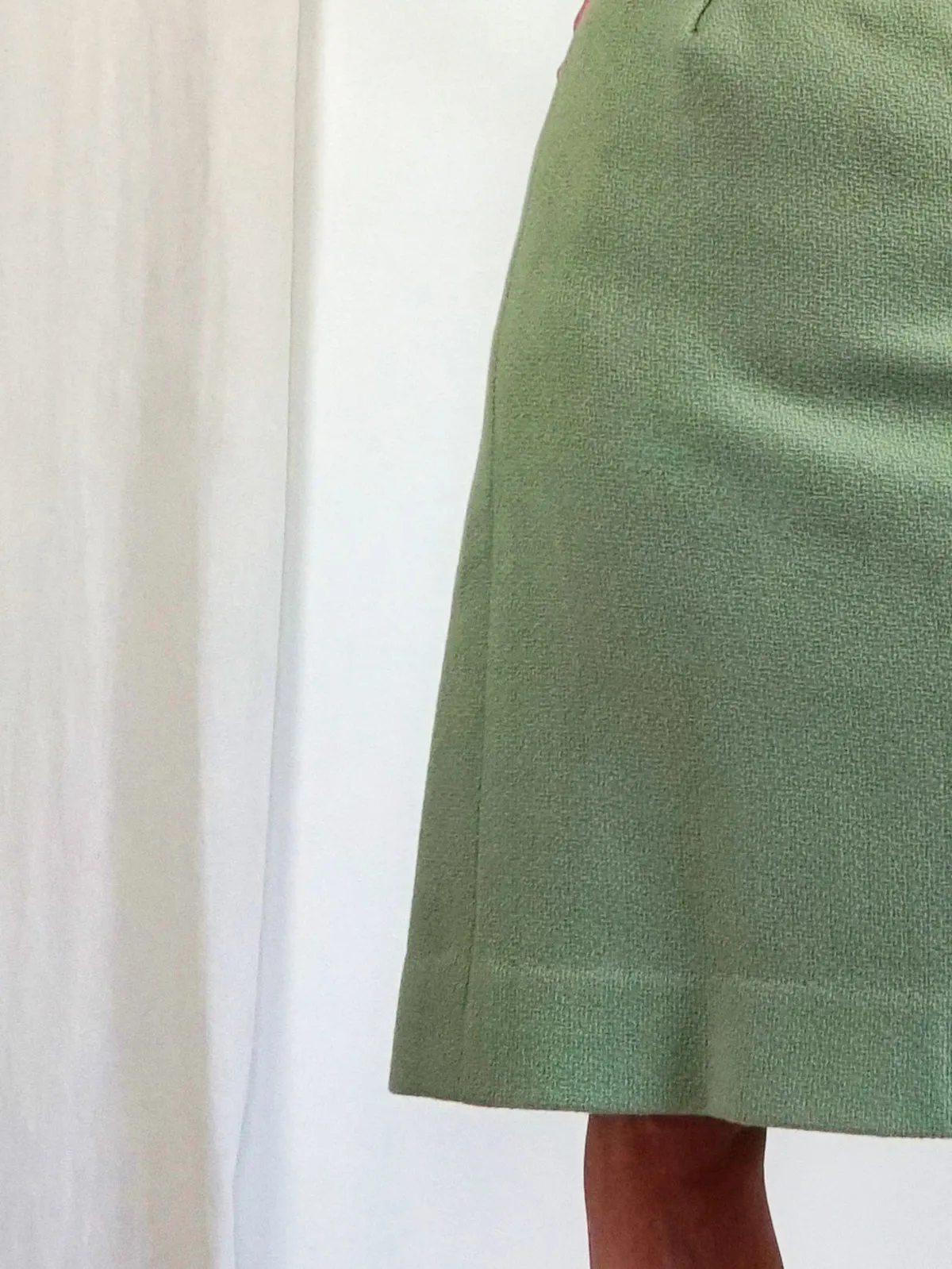 Vintage Sage Green Pencil Skirt