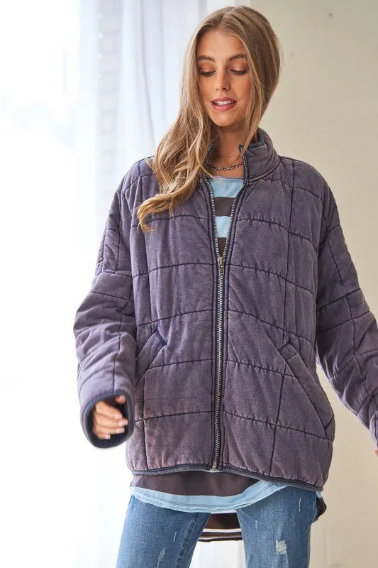 Washed Soft Comfy Quilting Jacket