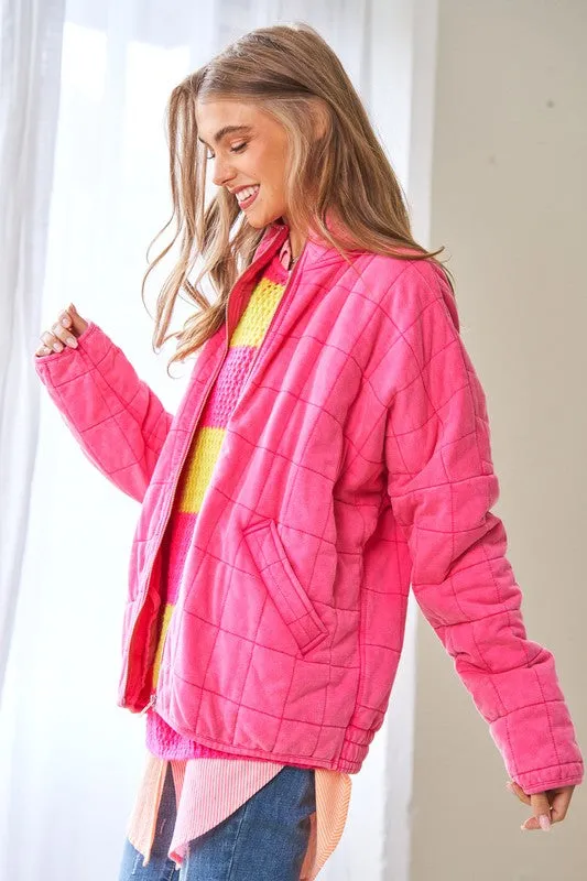 Washed Soft Comfy Quilting Jacket