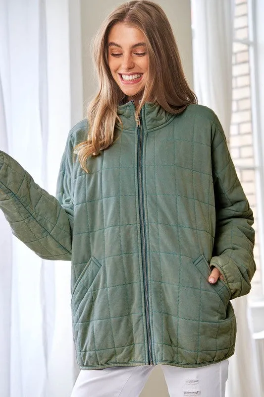 Washed Soft Comfy Quilting Jacket