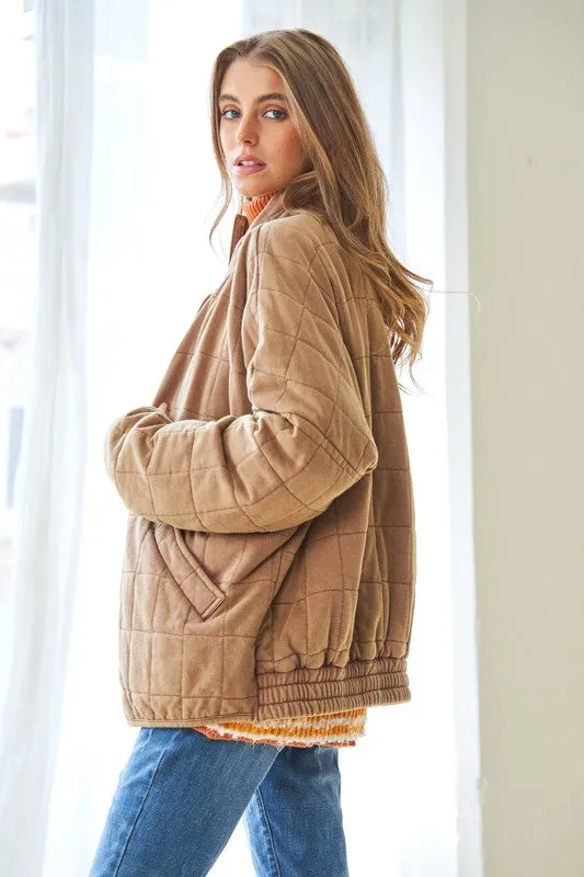 Washed Soft Comfy Quilting Jacket