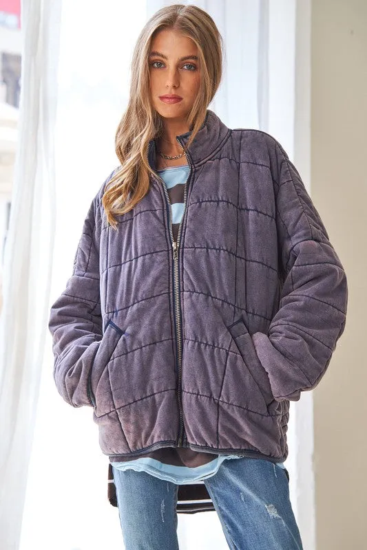 Washed Soft Comfy Quilting Jacket