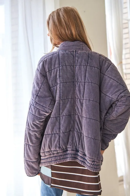 Washed Soft Comfy Quilting Jacket