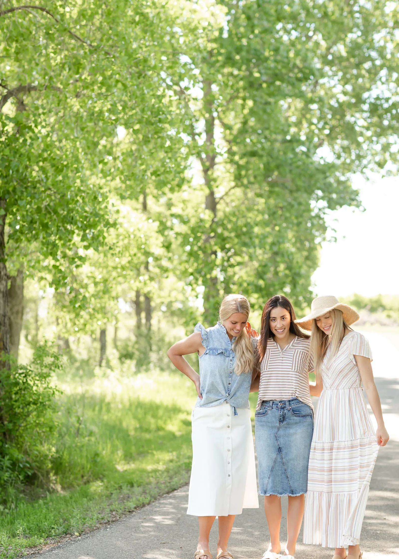 White Cotton Twill Button Midi Skirt - FINAL SALE