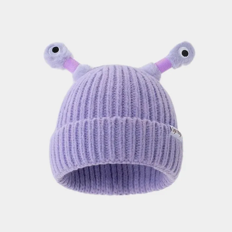 Winter Parent-Child Cute Glowing Little Monster Knit Hat