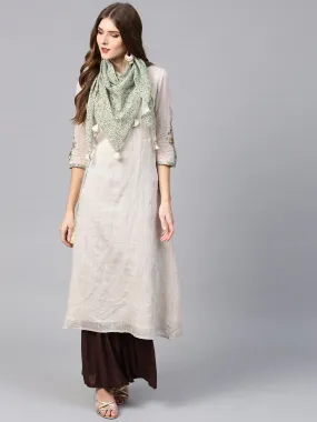 Women Beige A-Line Kurta