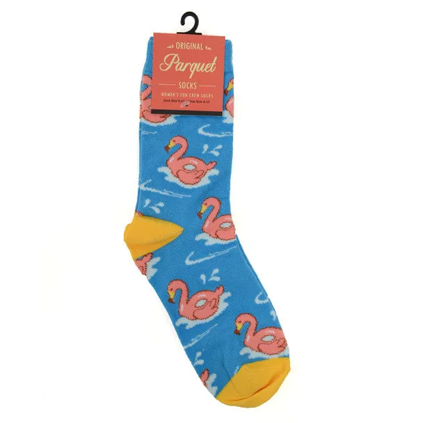 *Women's Flamingo (Pink Chickens) Tube Novelty Socks