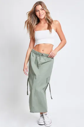 Women’s Poplin Maxi Drawcord Cargo Skirt