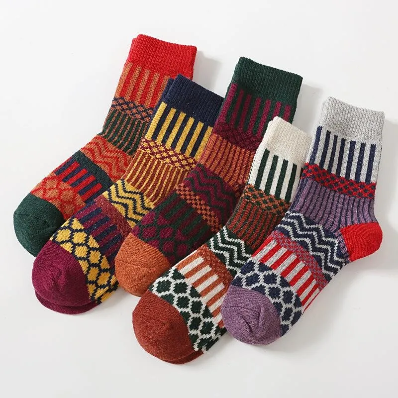 Women's Retro Ethnic Style Knitted Wool Socks