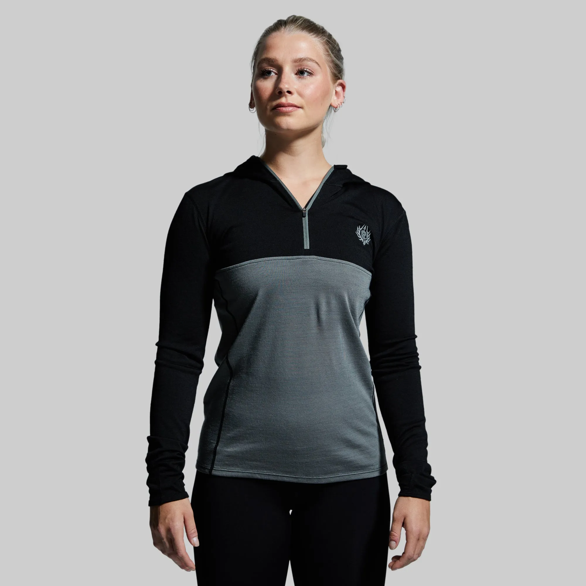 Women's Ridgeline Half Zip Hoodie (Black)