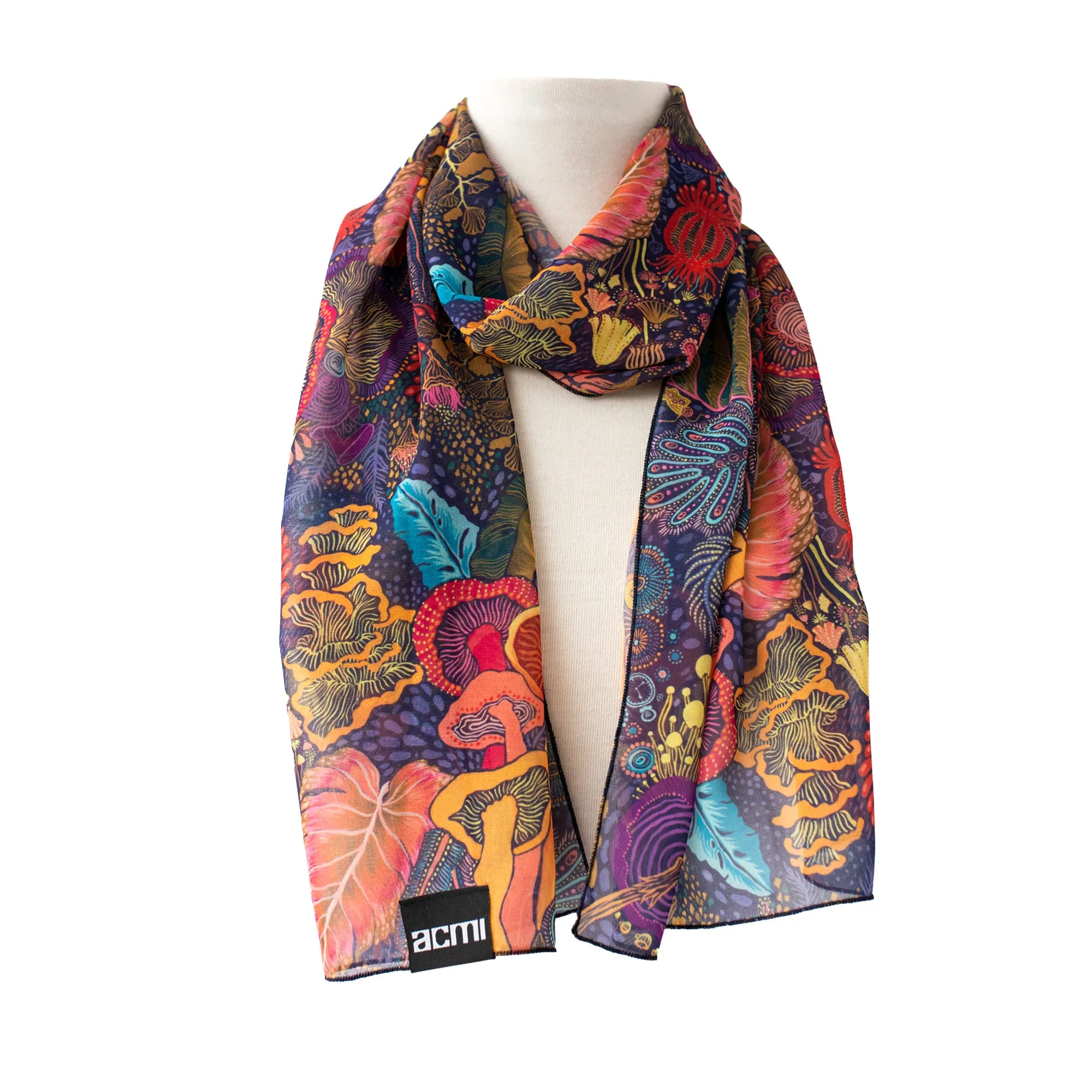 Wonderland - Curious Nocturnal Garden - Long Scarf