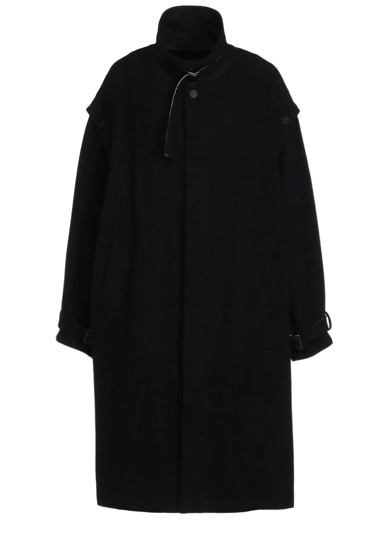 W/TOP MOSSA FLY FRONT LONG COAT WITH REMOVABLE SLEEVES