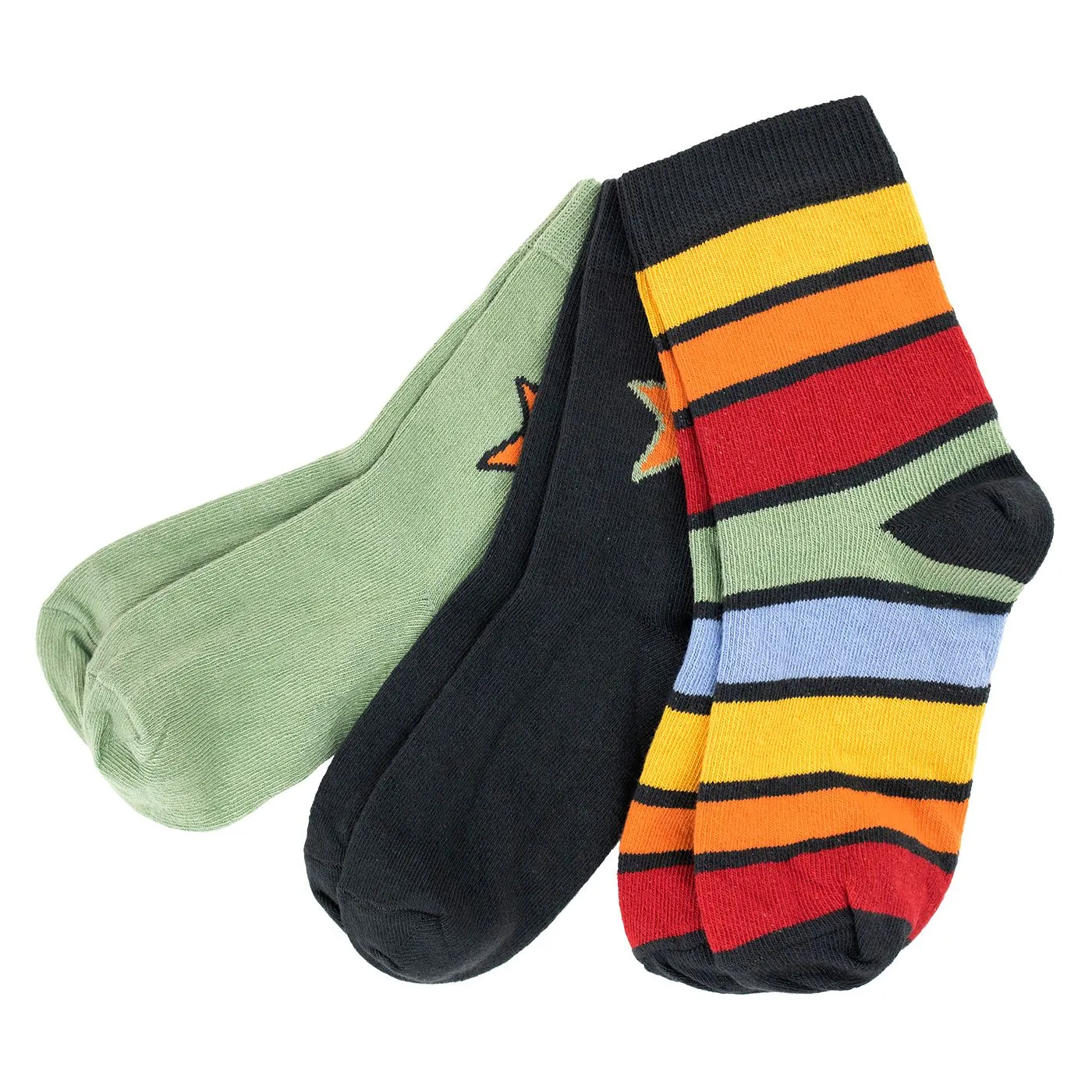 Zermatt, Sage & Pine Multi-Stripe Socks - 3 Pack