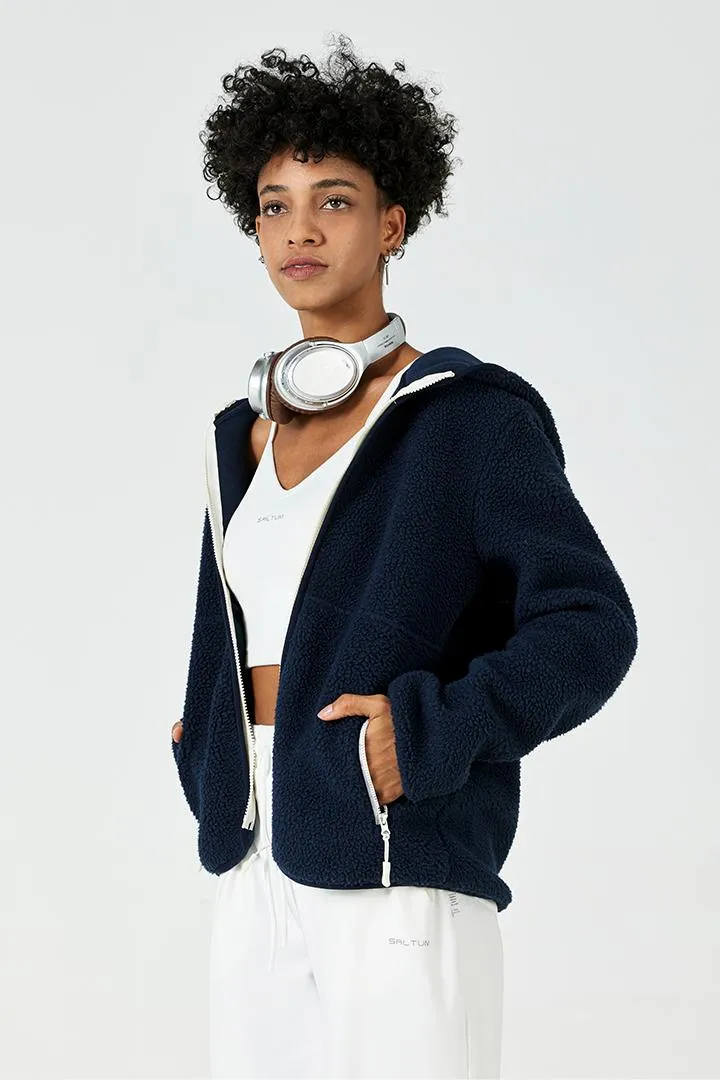 Zip-Up Hooded Sherpa Jacket