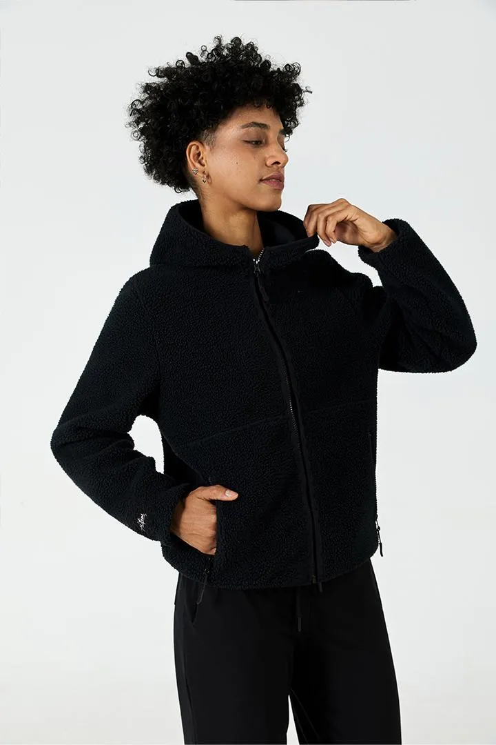 Zip-Up Hooded Sherpa Jacket