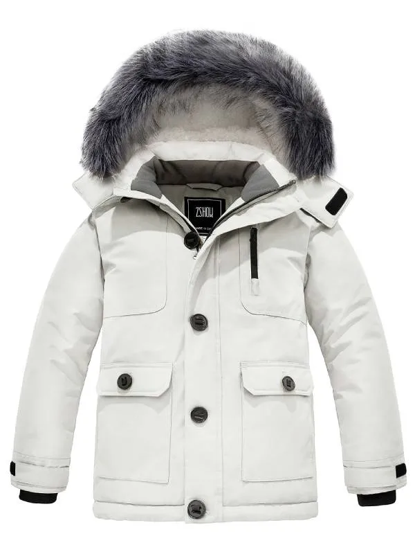 ZSHOW Boy's Mid-Length Hooded Winter Coat Thicken Puffer Jacket