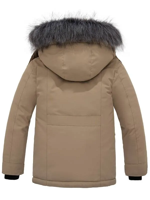 ZSHOW Boy's Mid-Length Hooded Winter Coat Thicken Puffer Jacket